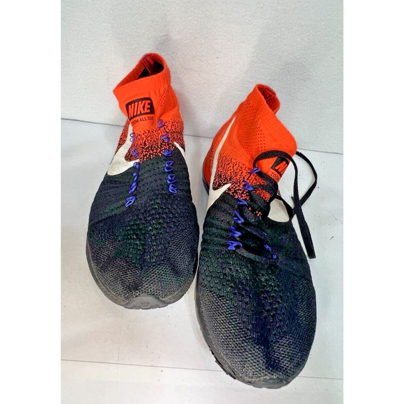 Nike Zoom All Out Flyknit Men's 8 Black orange 844134-008 Running‎ Trainers - Picture 2 of 5
